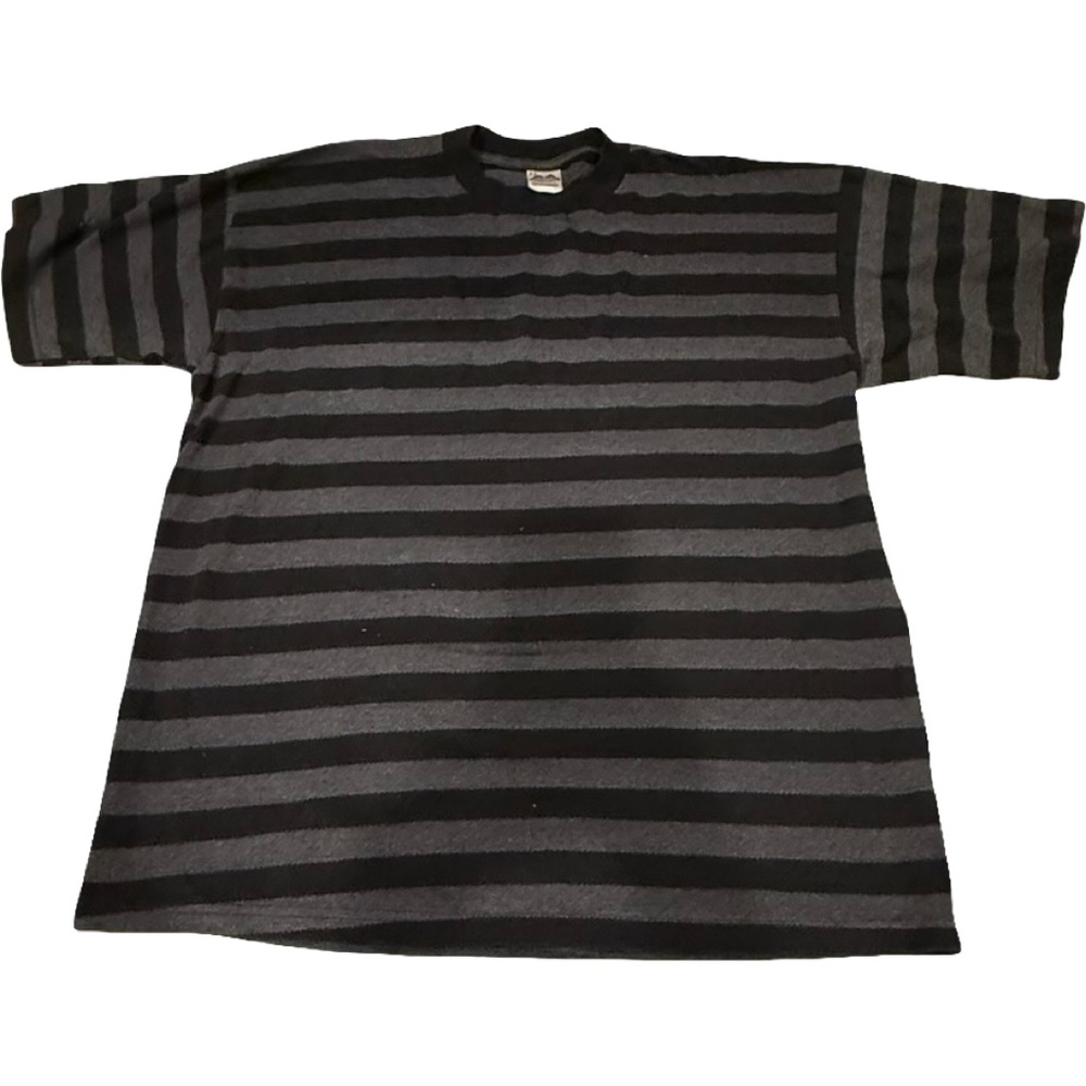 Striped Black and Gray Long Sleeve Men's Tee